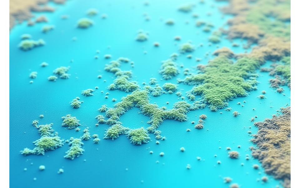 Mapa interativo detalhado do fundo marinho do Algarve, mostrando diferentes camadas de habitats e áreas de proteção.