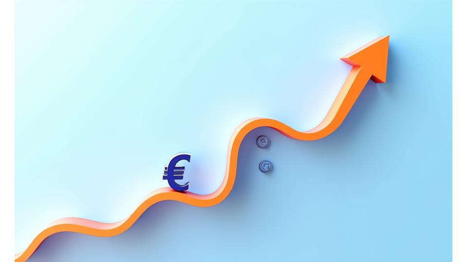Representação gráfica do crescimento do ROI com setas ascendentes e dinheiro